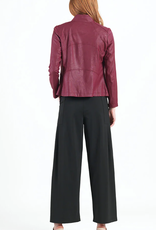 Clara Sun Woo Clara Sun Woo  Merlot Liquid Leather Zip Jacket RB Clara Sun Woo Clara Sun Woo  Merlot Liquid Leather Zip Jacket RB