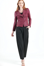 Clara Sun Woo Clara Sun Woo  Merlot Liquid Leather Zip Jacket RB Clara Sun Woo Clara Sun Woo  Merlot Liquid Leather Zip Jacket RB