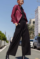 Clara Sun Woo Clara Sun Woo  Merlot Liquid Leather Zip Jacket RB Clara Sun Woo Clara Sun Woo  Merlot Liquid Leather Zip Jacket RB