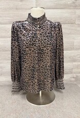 APNY APNY  Latte/Black Mock Neck long Sleeve Top CA