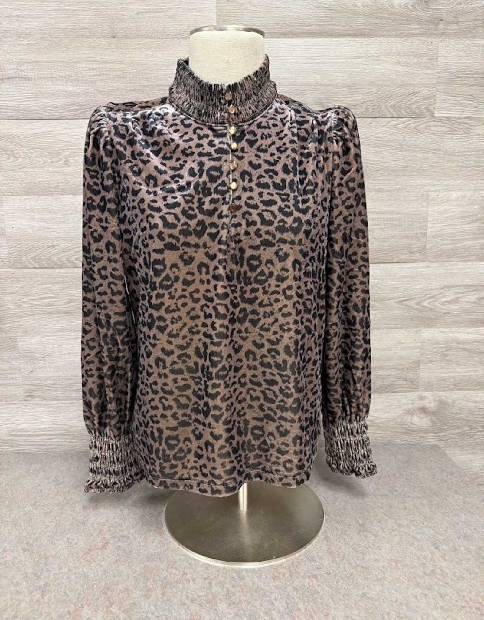 APNY APNY  Latte/Black Mock Neck long Sleeve Top CA