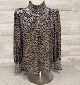 APNY APNY Latte/Black Mock Neck long Sleeve Top CA