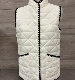 Multiples Multiples  Winter White Sleeveless Snap Up Vest AK