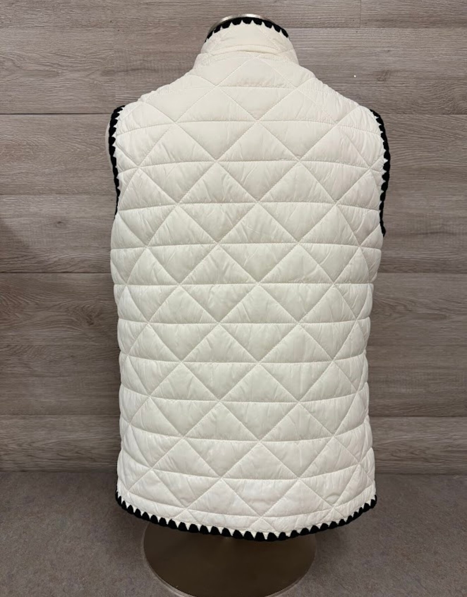 Multiples Multiples  Winter White Sleeveless Snap Up Vest AK