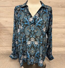 APNY APNY  Blue Multi Long Sleeve Top CA