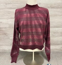 Democracy Democracy Rum Raisin Multi L/S Mock Neck Tie Dye Sweater LS