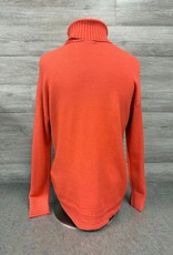 Metric Knits Metric Knit Orange T-Neck L/S Rounded Hem w/Stitch Detail Sweater