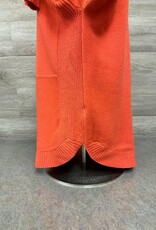 Metric Knits Metric Knit Orange T-Neck L/S Rounded Hem w/Stitch Detail Sweater