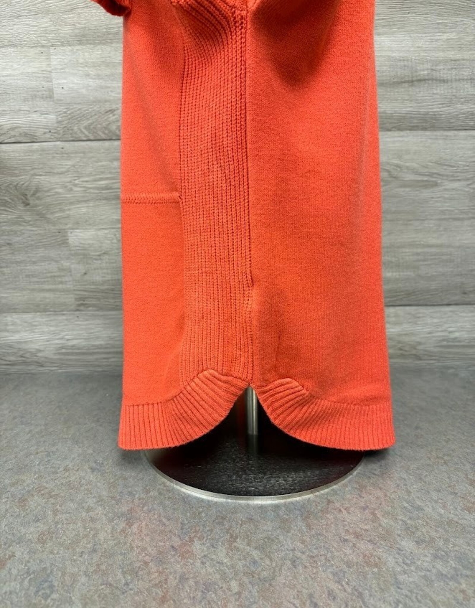 Metric Knits Metric Knit Orange T-Neck L/S Rounded Hem w/Stitch Detail Sweater