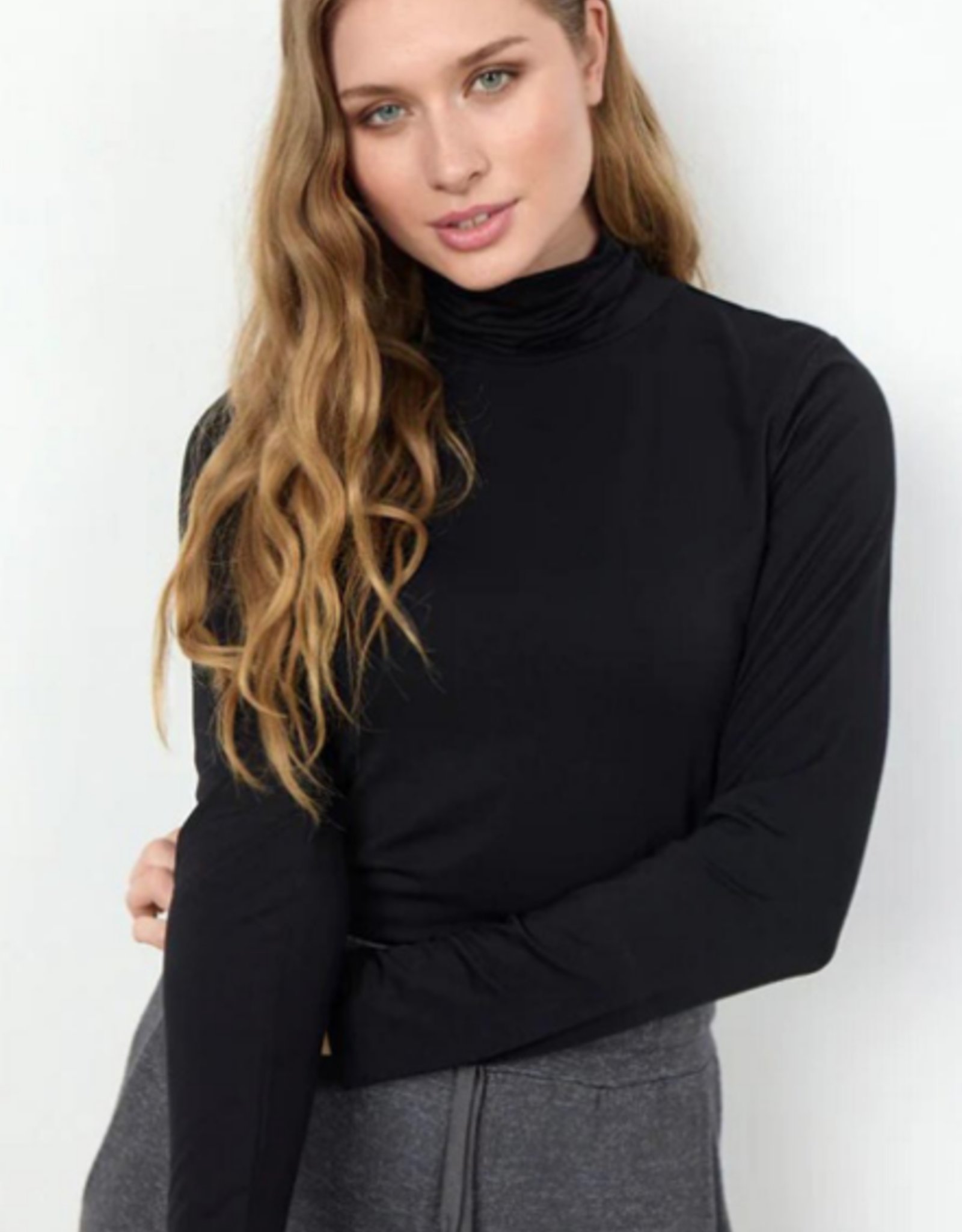 Soya Concept SOYA CONCEPT  Black Long Sleeve Turtle Neck Top LO