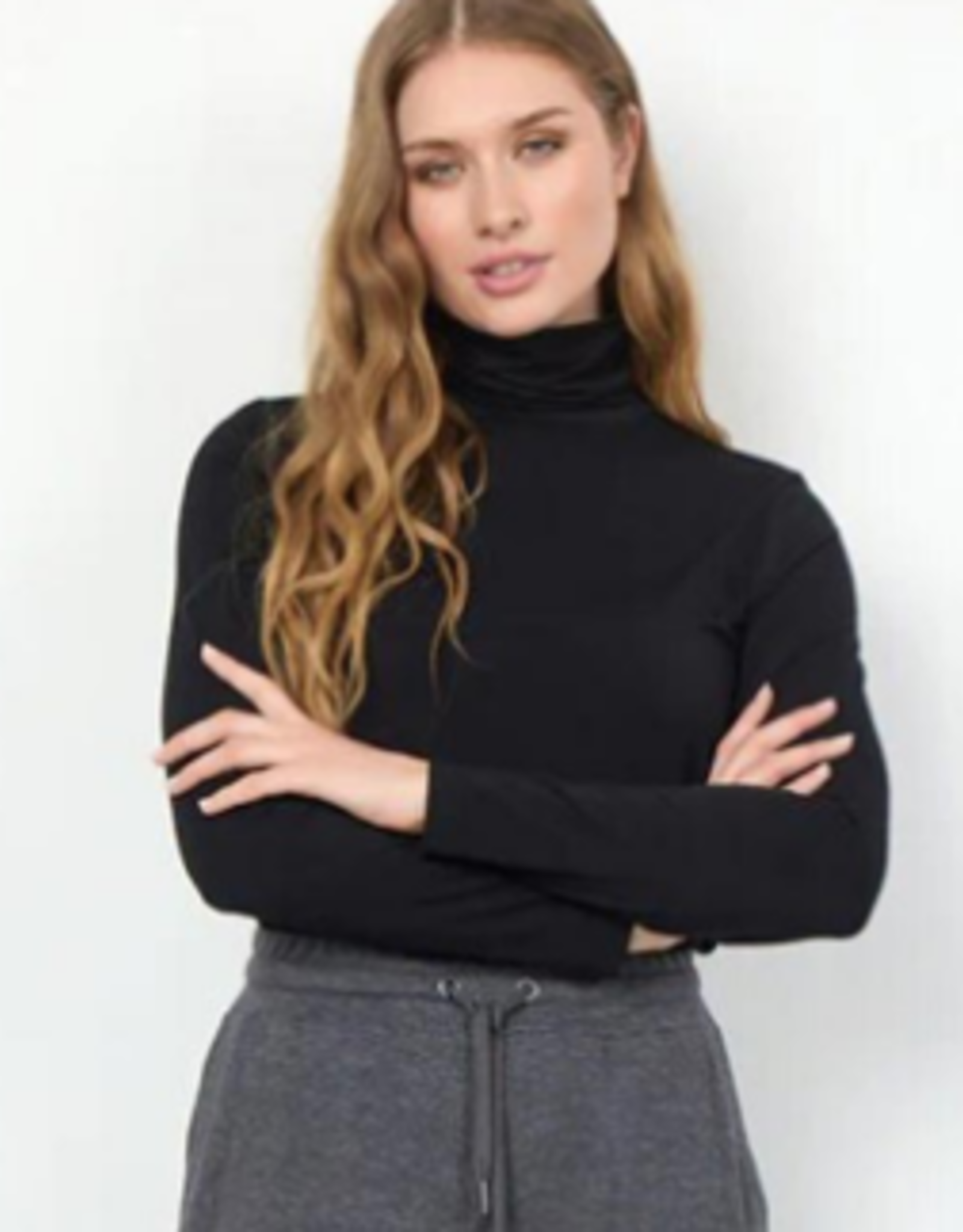 Soya Concept SOYA CONCEPT  Black Long Sleeve Turtle Neck Top LO