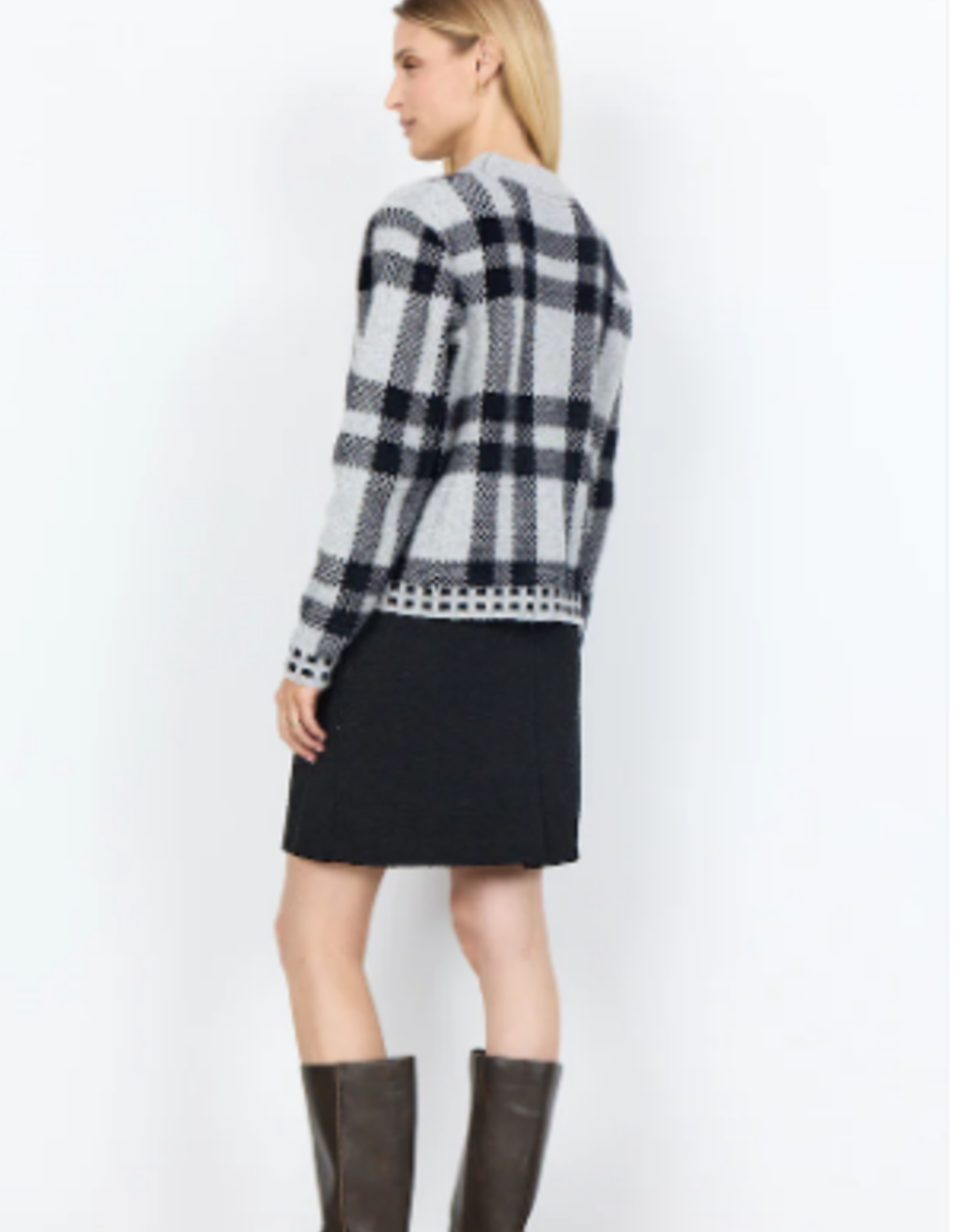 Soya Concept SOYA CONCEPT  White/BLK Plaid  Sweater CR