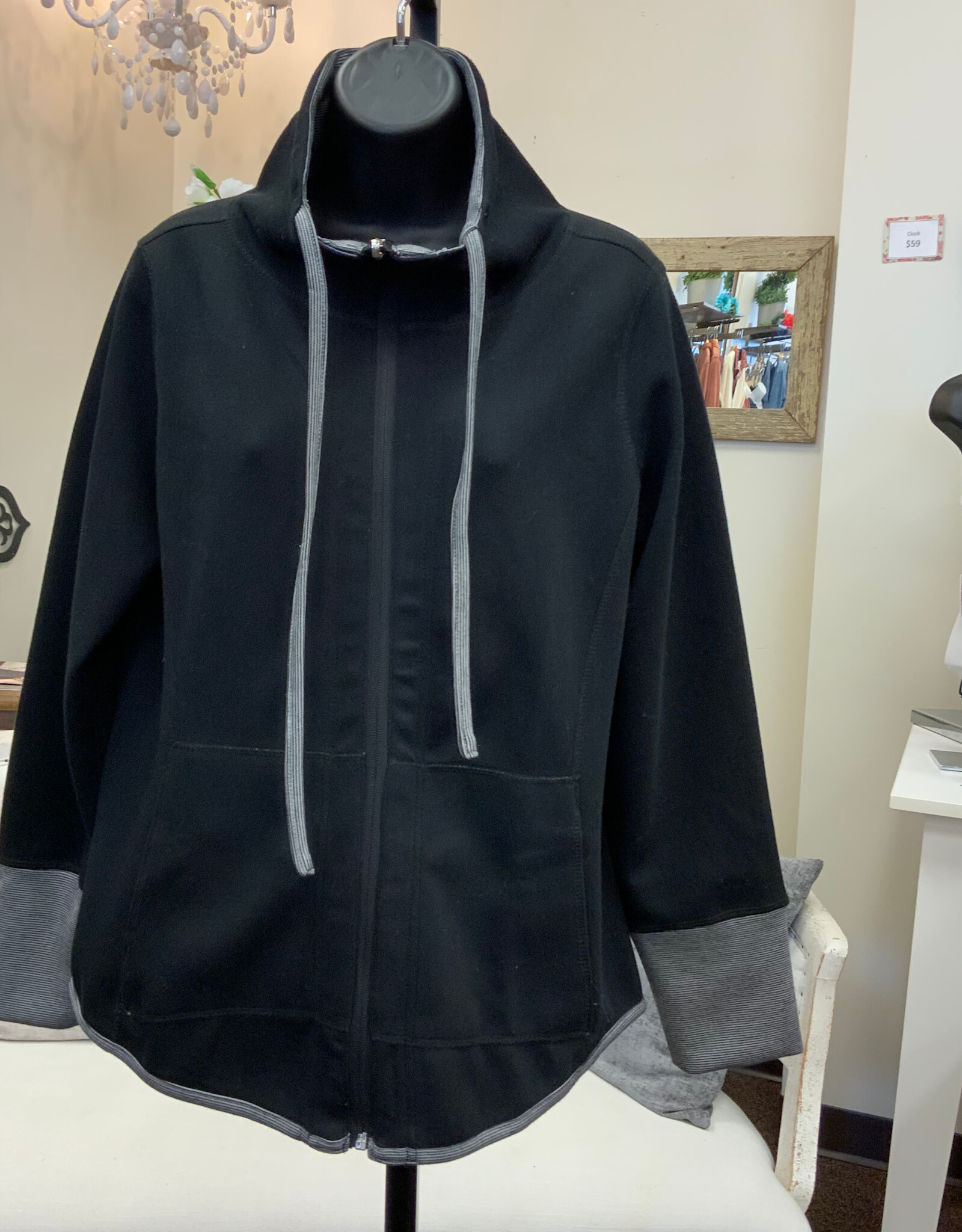 Lulu B Lulu B Black Reversible Zip Up Jacket AH