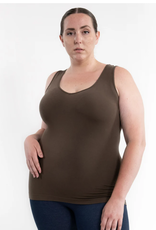 Elietian Elietian Olive Curvy Fit Reversible Neckline Tank Elietian Elietian Olive Curvy Fit Reversible Neckline Tank