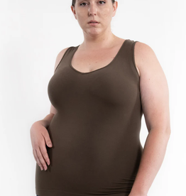 Elietian Elietian Olive Curvy Fit Reversible Neckline Tank