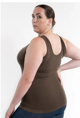 Elietian Elietian Olive Curvy Fit Reversible Neckline Tank Elietian Elietian Olive Curvy Fit Reversible Neckline Tank