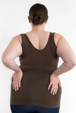 Elietian Elietian Olive Curvy Fit Reversible Neckline Tank Elietian Elietian Olive Curvy Fit Reversible Neckline Tank