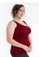 Elietian Elietian Burgundy Curvy Fit Reversible Neckline Tank Elietian Elietian Burgundy Curvy Fit Reversible Neckline Tank