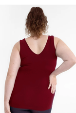 Elietian Elietian Burgundy Curvy Fit Reversible Neckline Tank Elietian Elietian Burgundy Curvy Fit Reversible Neckline Tank