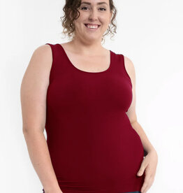 Elietian Elietian Burgundy Curvy Fit Reversible Neckline Tank