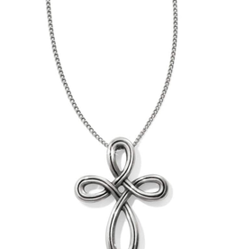 Brighton Brighton Silver Interlok Petite Cross Necklace