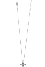 Brighton Brighton Silver Eternal Cross Necklace w/Red Stone