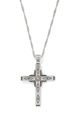 Brighton Brighton Silver Eternal Cross Necklace w/Red Stone