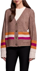 Tribal Tribal Mocha L/S Cardigan W/Pocket CS