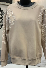 Papillon Papillon  Beige Round Neck Embroider Detail Sweatshirt  LL