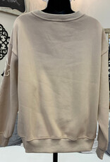 Papillon Papillon  Beige Round Neck Embroider Detail Sweatshirt  LL