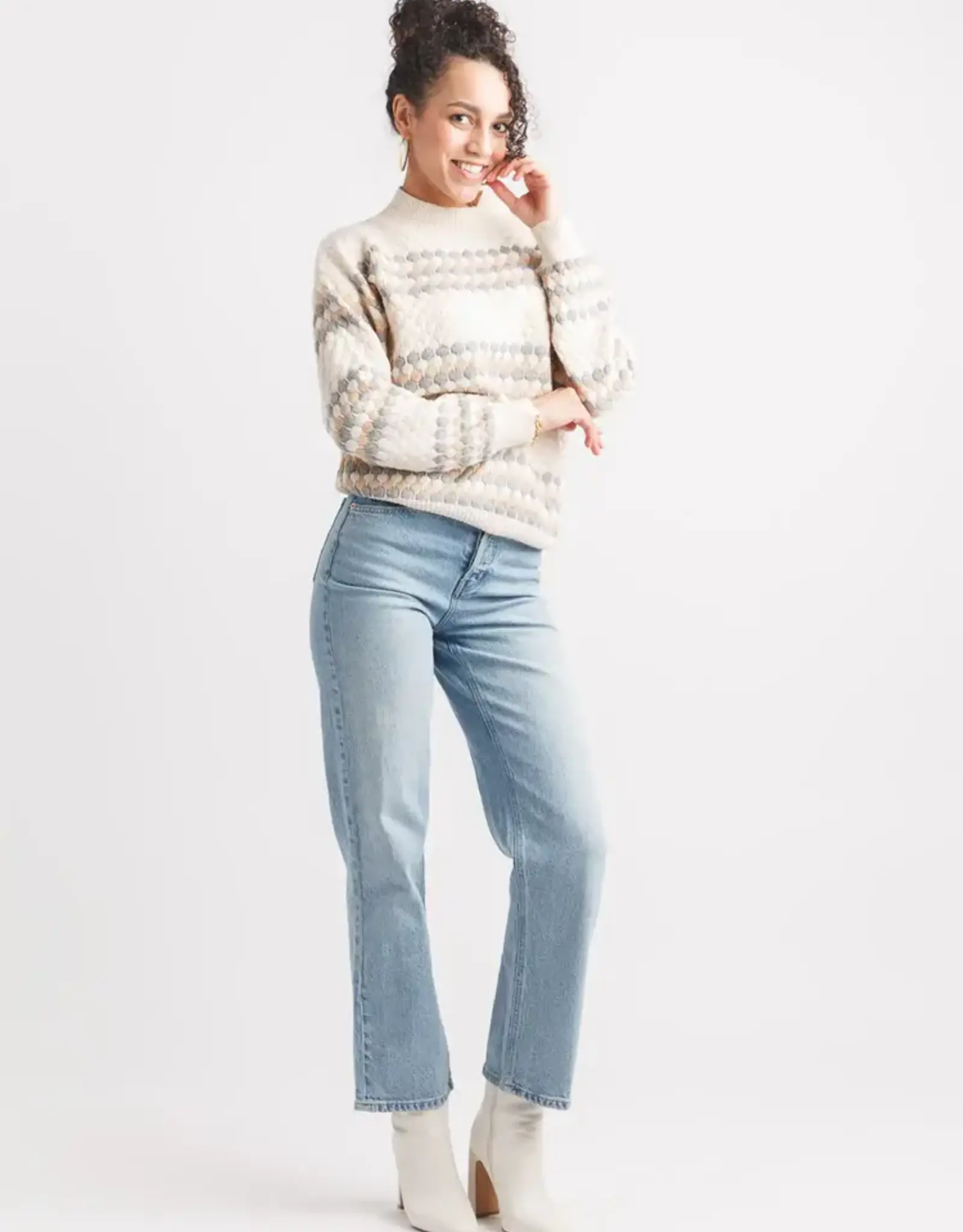 Papillon Papillon Cream Round High Neck Sweater AL