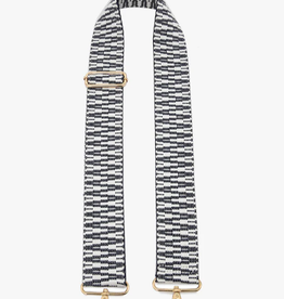 Jen and Co Jen & Co Black/White Aztec Adjustable Guitar Strap