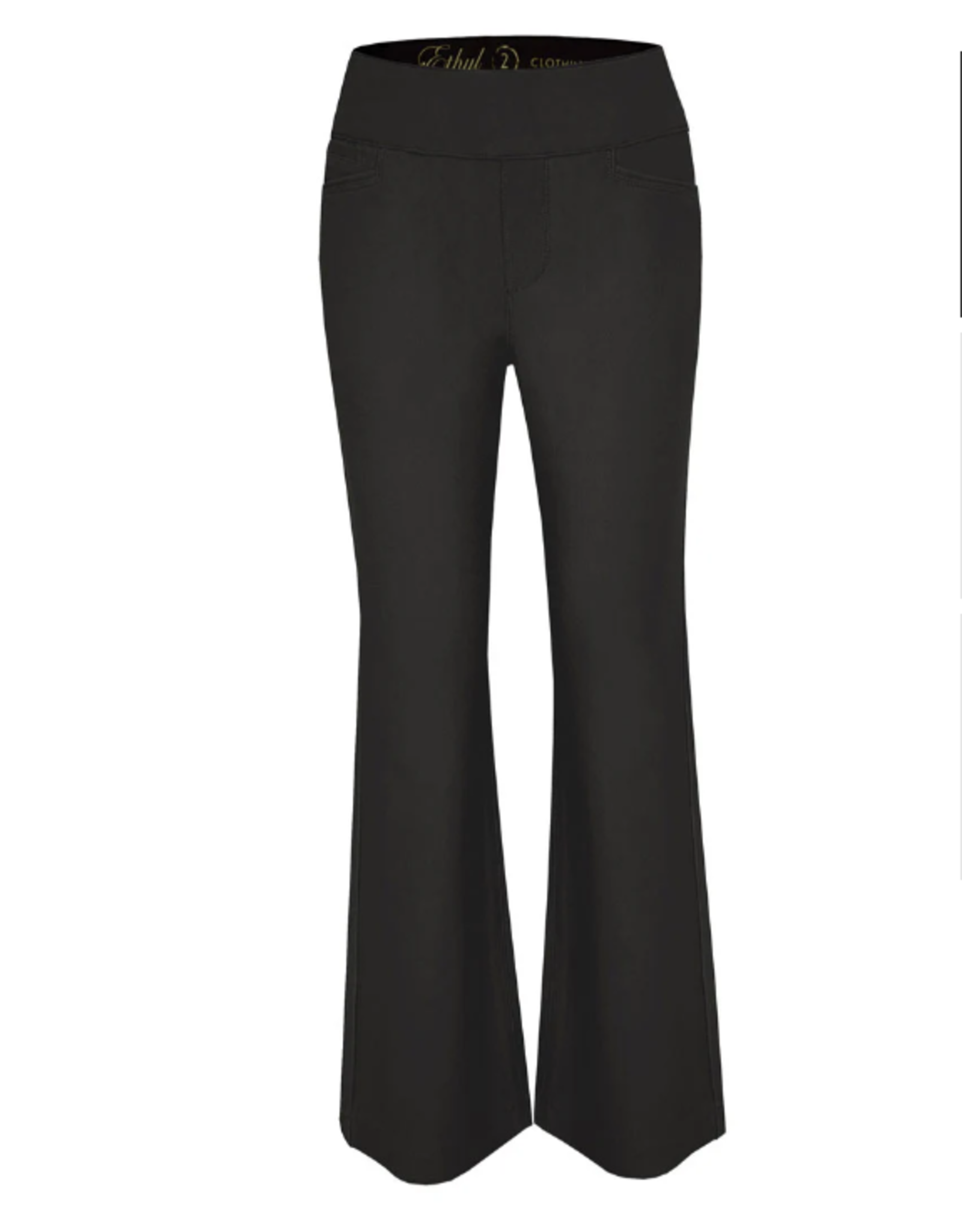Ethyl Ethyl Black Pull-On Mid-Rise Boot Cut Ponte Pant