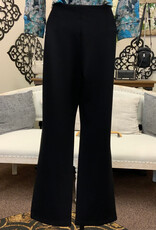 Multiples Multiples  Black Elastic No Waist Pintuck Flare Leg Ankle Pant AC