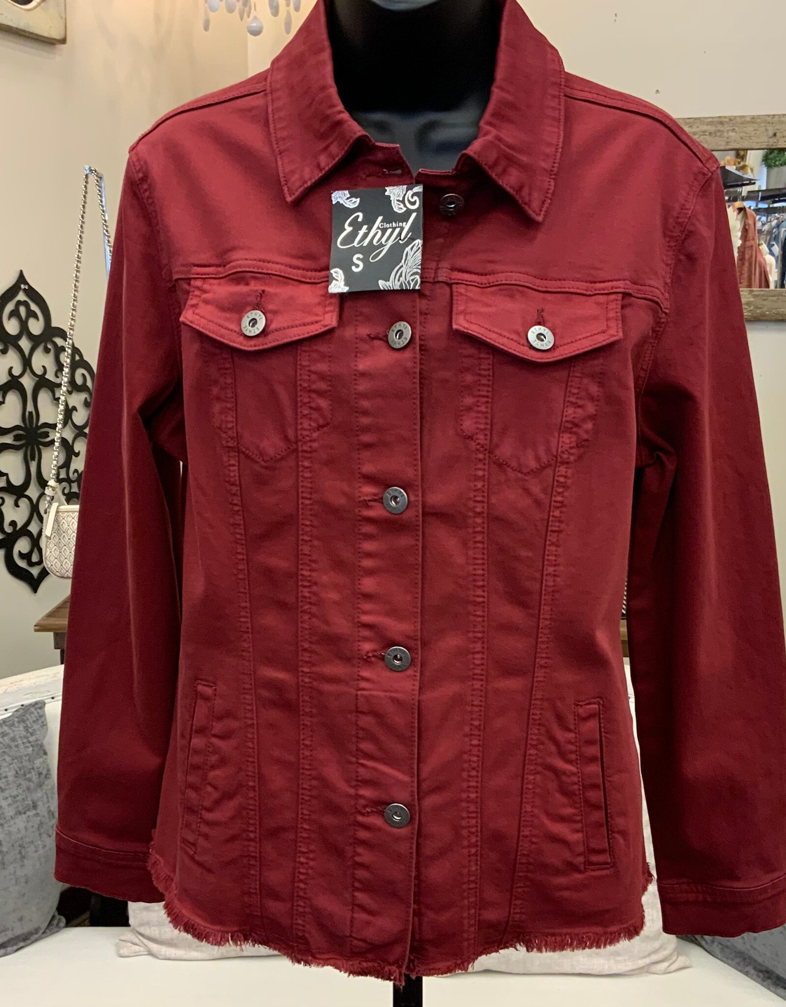 Ethyl Ethyl JK1842RAI Denim Long Sleeve Jacket w/Detail CK