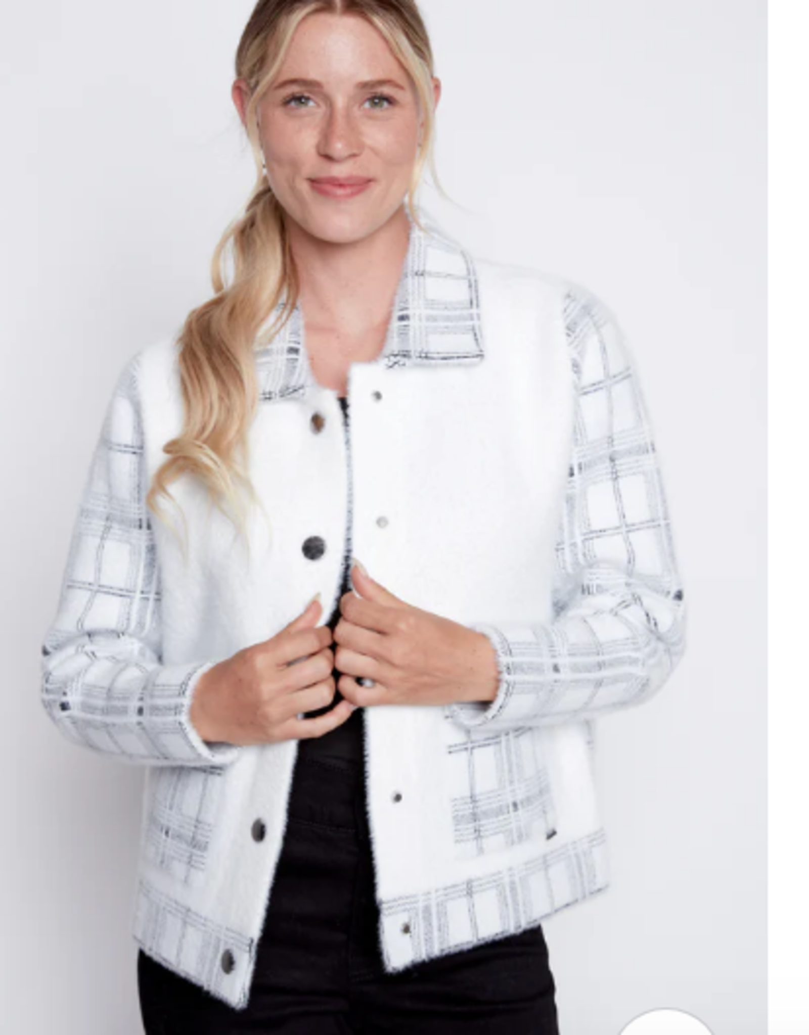 Picadilly PICADILLY  Off WHT/Grey Button Up Jacket KH