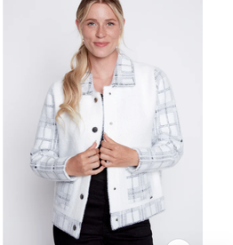 Picadilly PICADILLY Off WHT/Grey Button Up Jacket KH