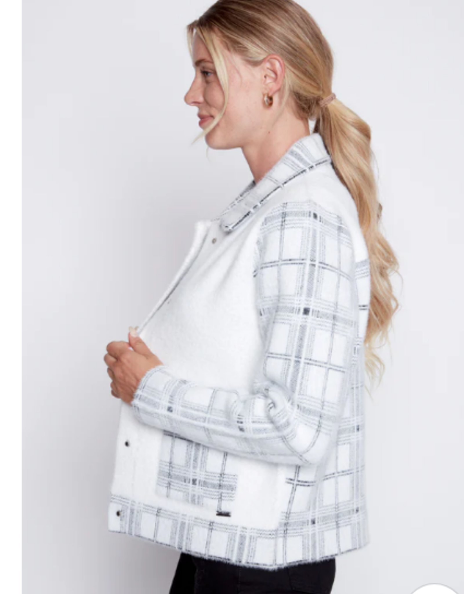 Picadilly PICADILLY  Off WHT/Grey Button Up Jacket KH