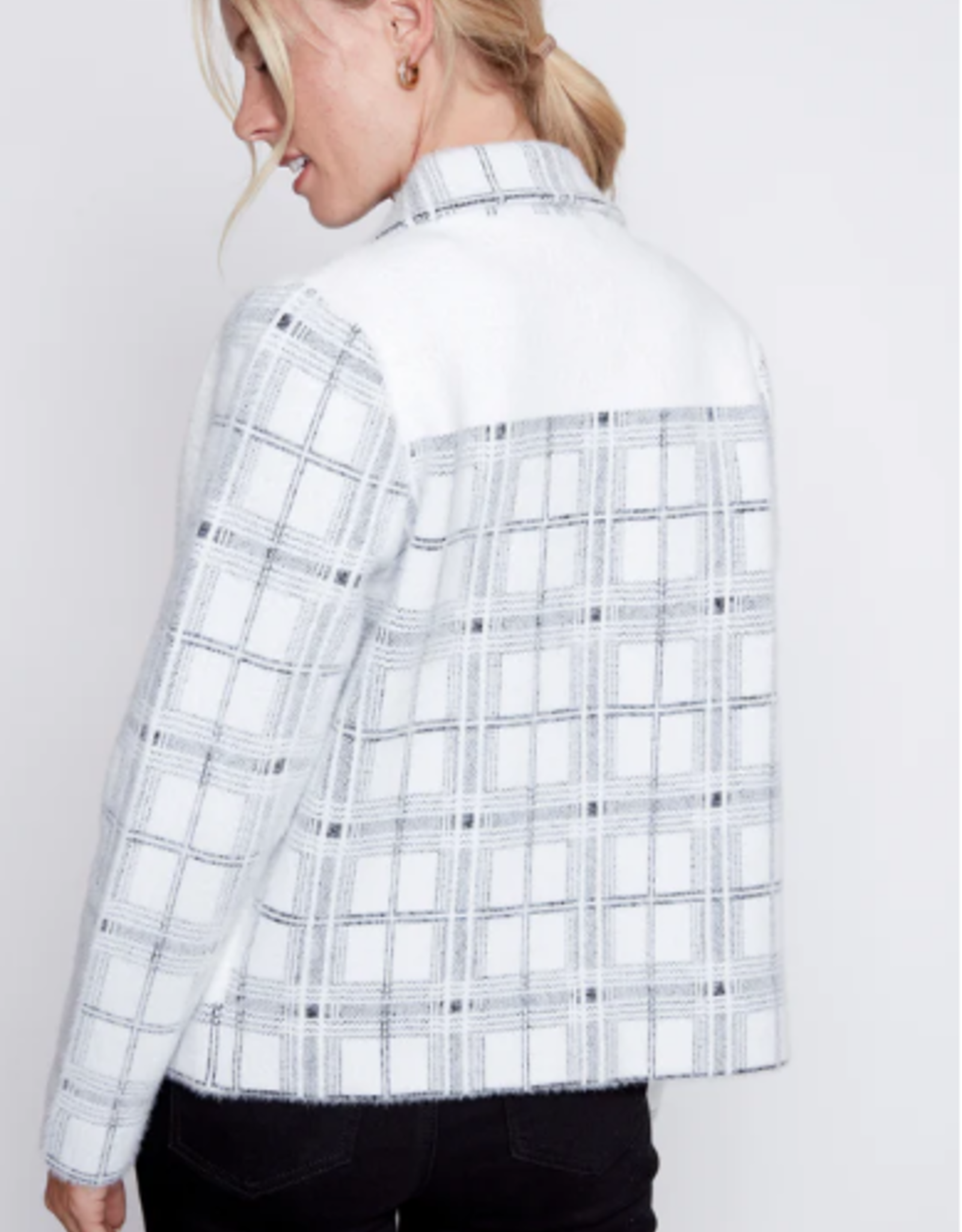 Picadilly PICADILLY  Off WHT/Grey Button Up Jacket KH