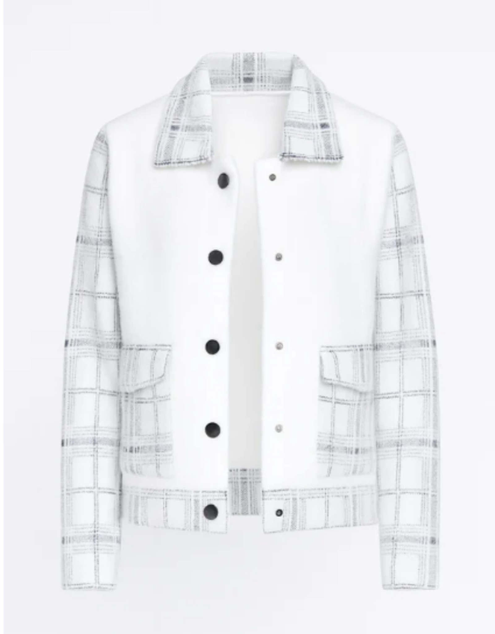 Picadilly PICADILLY  Off WHT/Grey Button Up Jacket KH