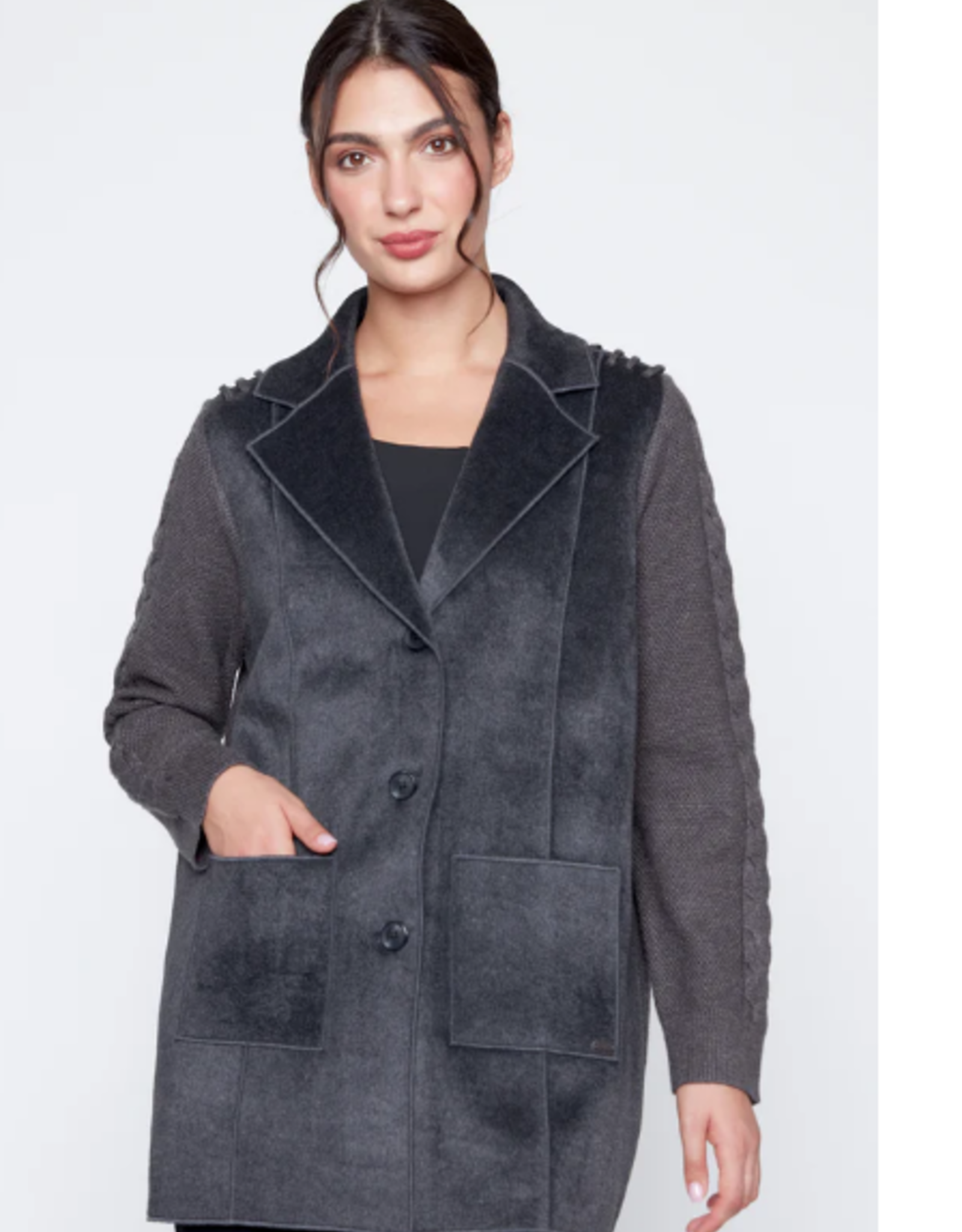 Picadilly PICADILLY  Heather Charcoal Mid Length Jacket OK