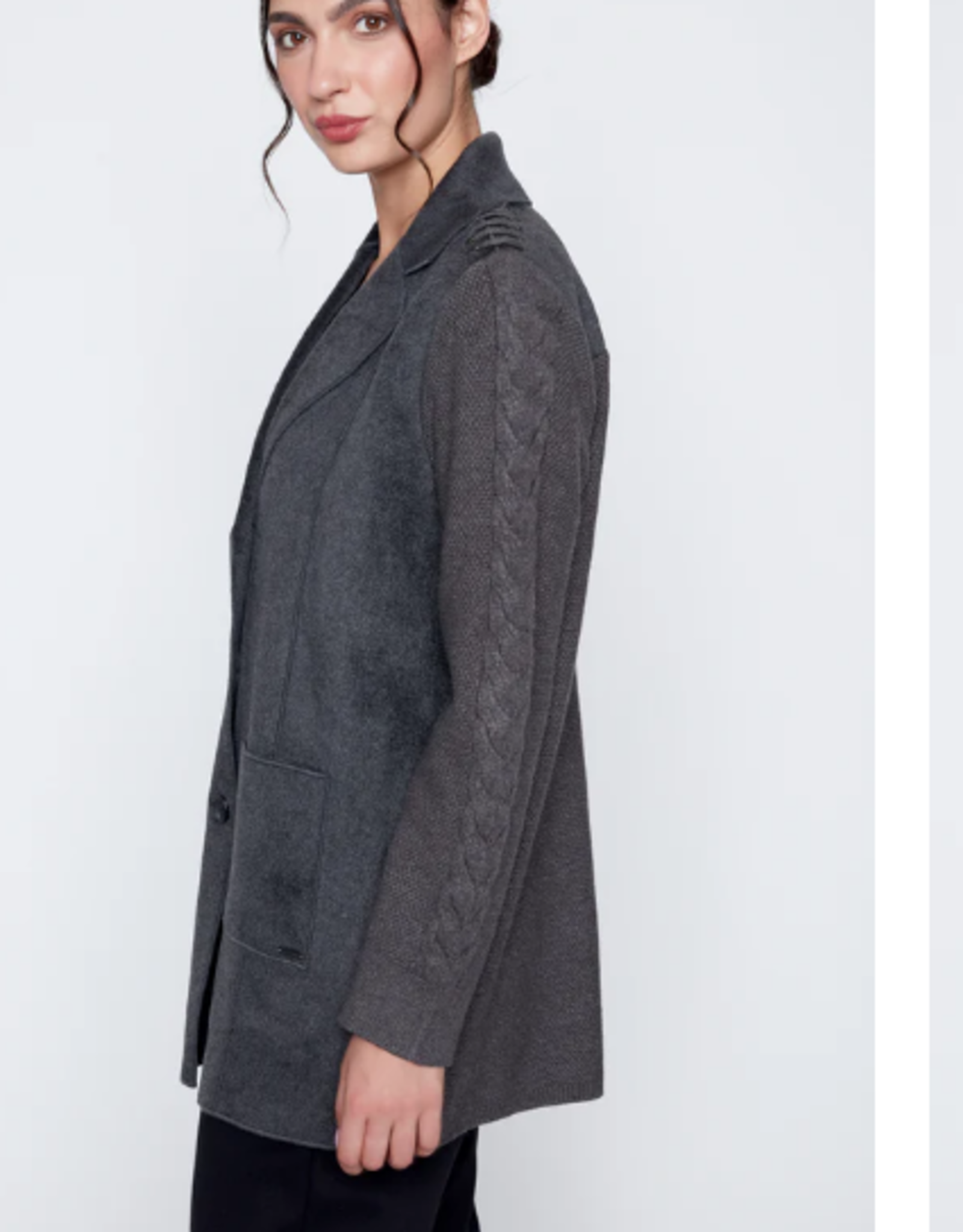 Picadilly PICADILLY  Heather Charcoal Mid Length Jacket OK