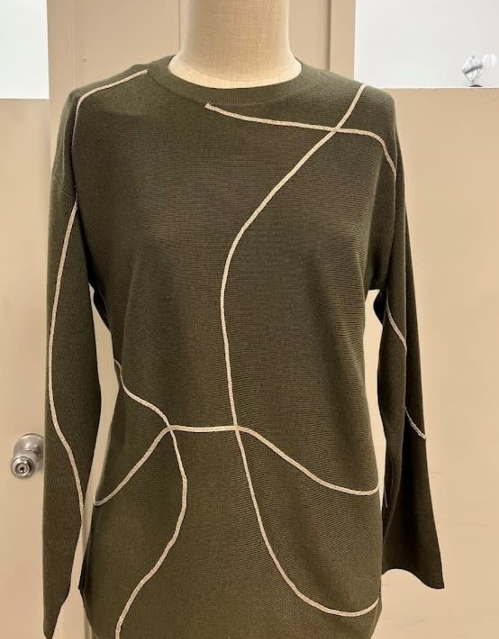 Picadilly PICADILLY  Capers Metallic Trim L/S Top KL