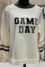 Tru Luxe Tru Luxe  Ivory Game Day Embroidered Sweatshirt CE