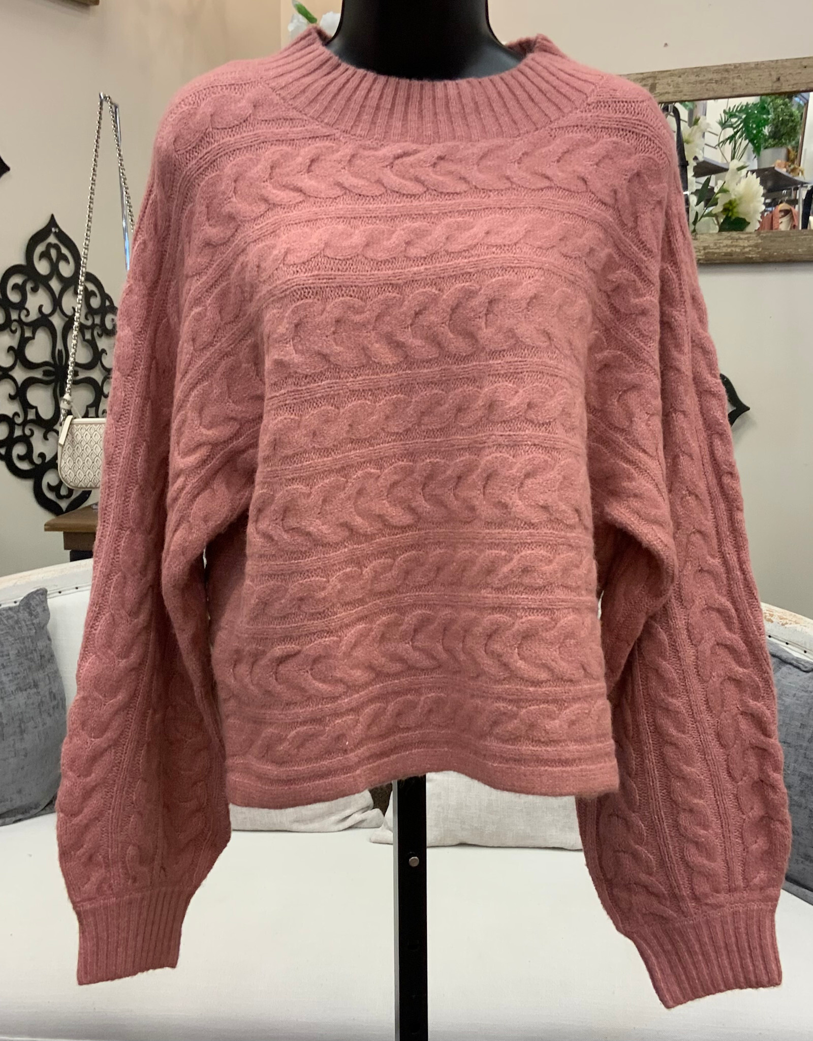 Papillon Papillon Rose Cable Knit Sweater LK