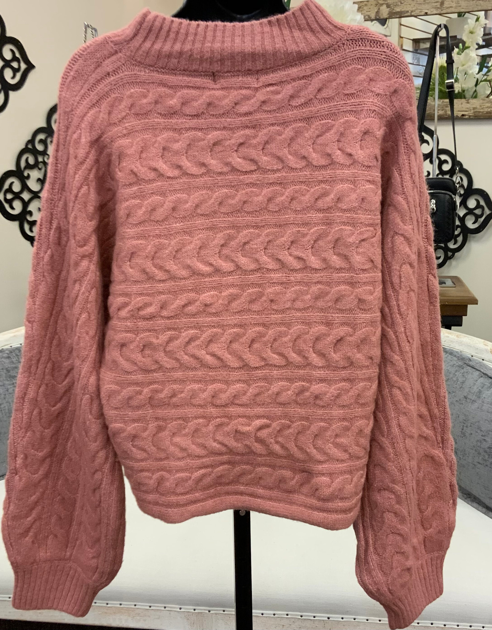 Papillon Papillon Rose Cable Knit Sweater LK