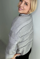 Ethyl Ethyl 24203 Grey Crew Neck 3/4 Sleeve Mod Frame Sweater AL