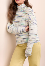 Tribal Tribal 5969O Cream/Multi Turtle Neck Long Sleeve Sweater CK