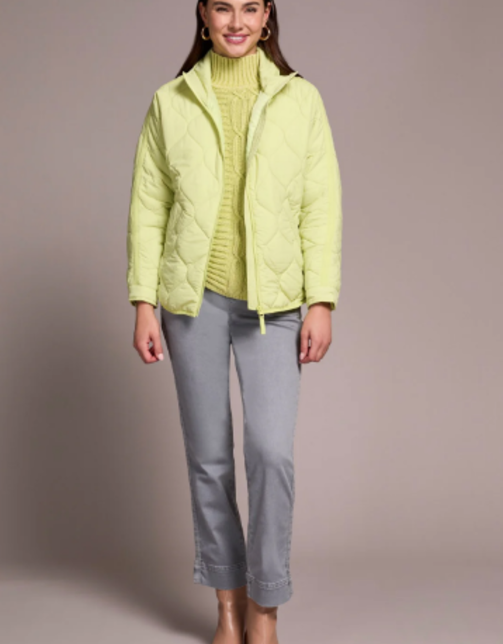 Tribal Tribal Limemist Zip Front Drop Shoulder Quilted Puffer Jacket