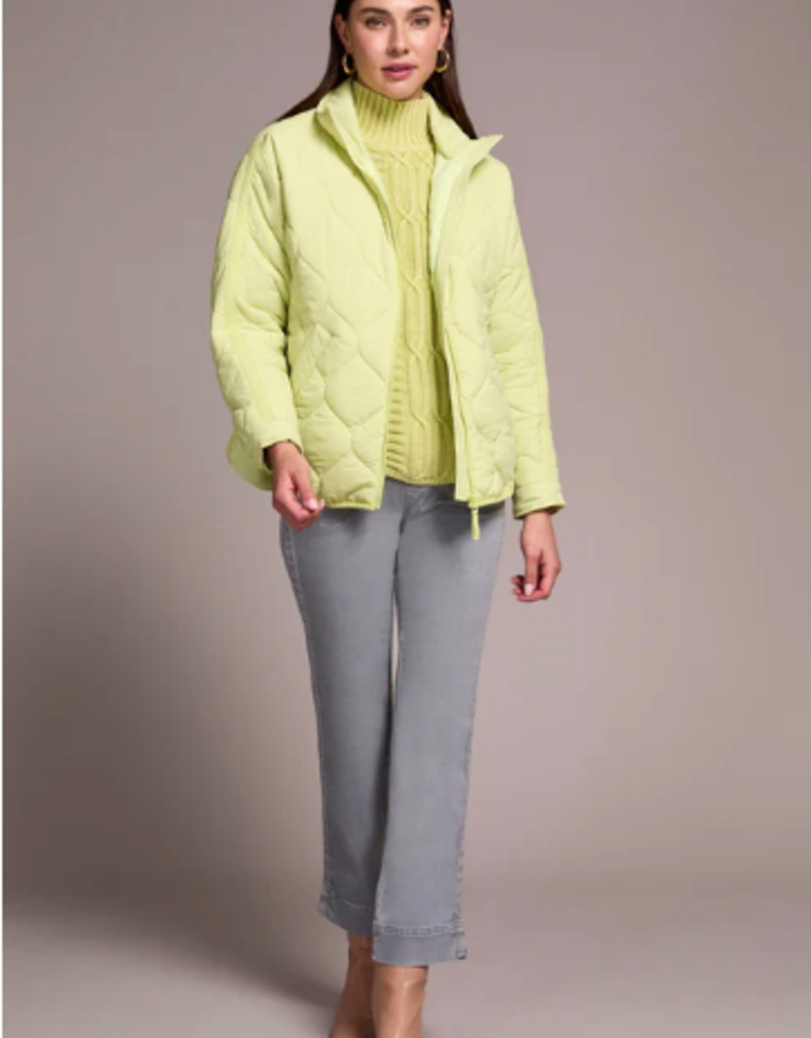 Tribal Tribal Limemist Zip Front Drop Shoulder Quilted Puffer Jacket